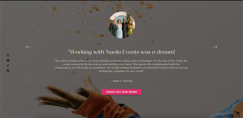 Testimonial for Nuola Events